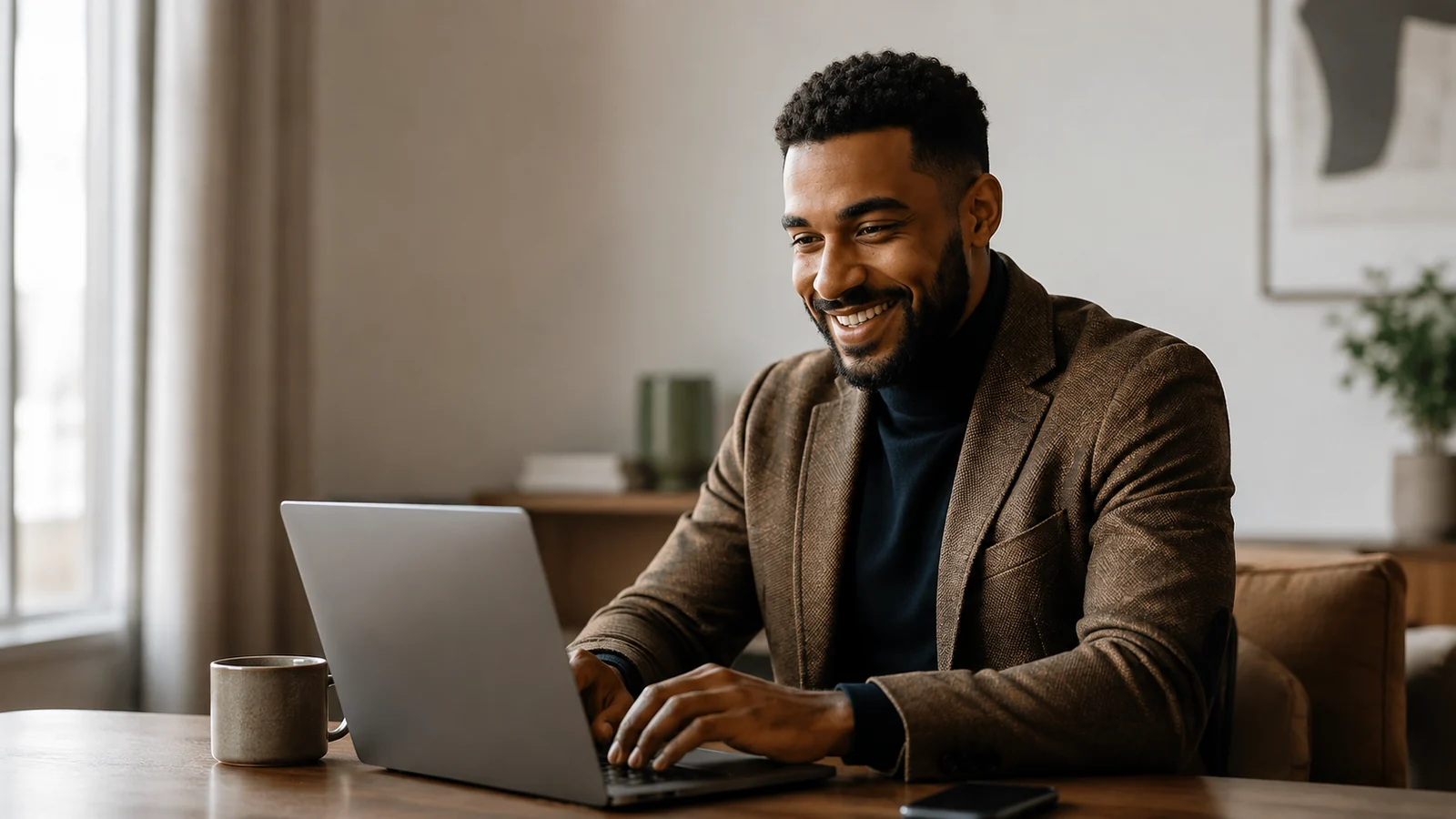 aanhef-motivatiebrief-man Man schrijft de aanhef van een motivatiebrief op zijn laptop