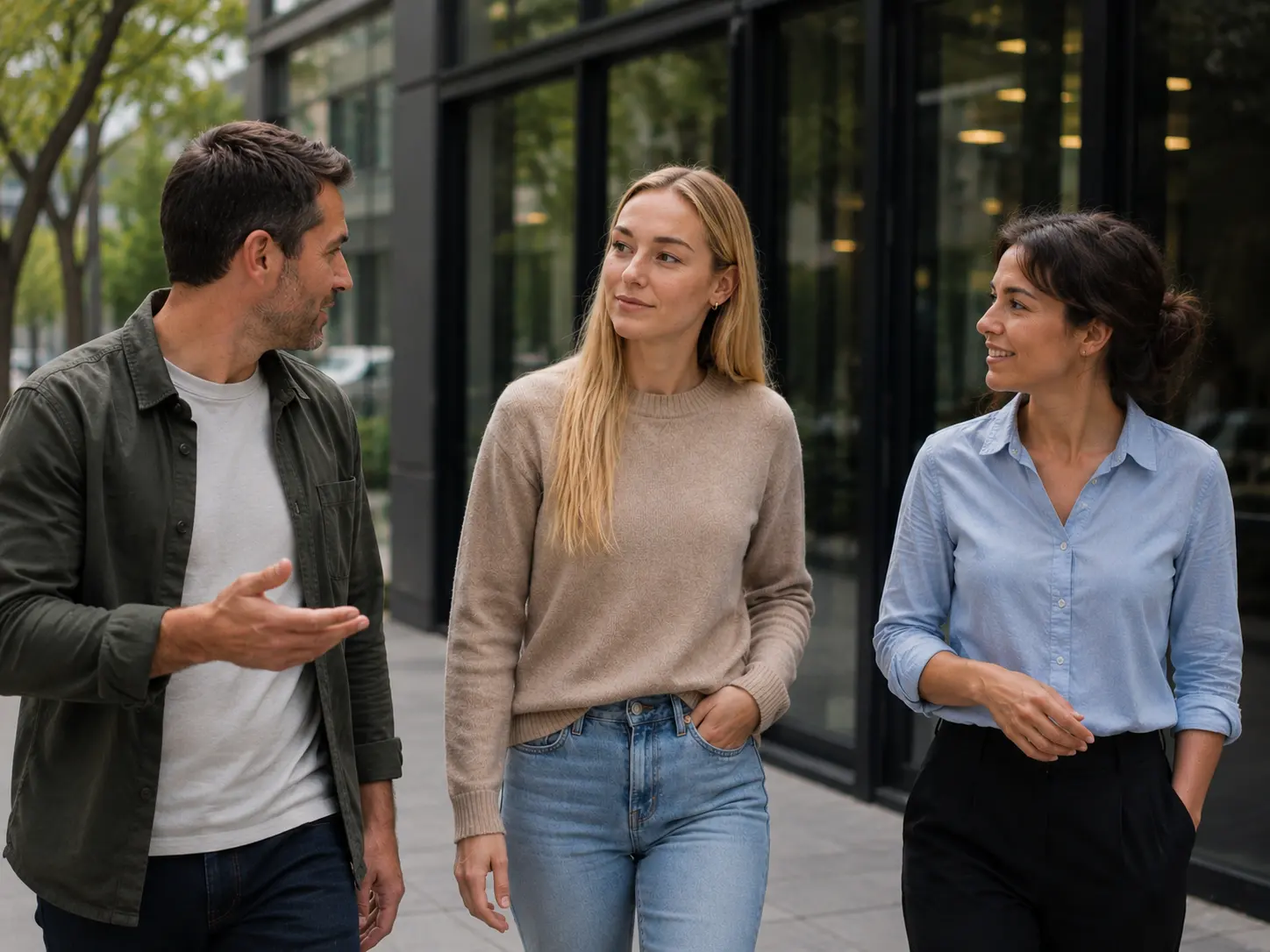 Collega's-lopen-over-straat Collega's-lopen-over-straat